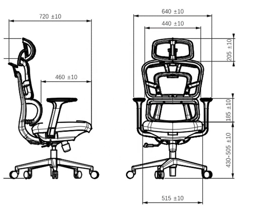 Verstellbarer doppelter Rücken mit mittlerem Rücken Mesh Bürostuhl Ergonomischer Stuhl für moderne Büromöbel
