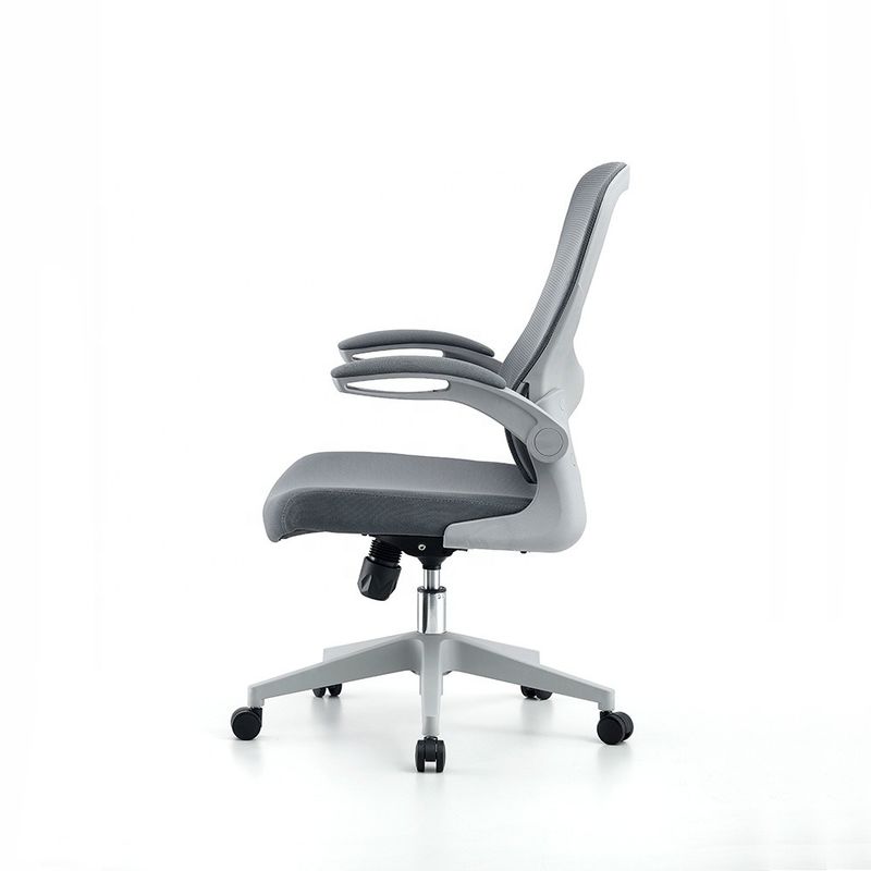 Verstellbarer Graugitter Dreh- und Dreh-Schaufel Ergonomischer Bürostuhl aus Schaumstoff für Zuhause/Hotel/Schule