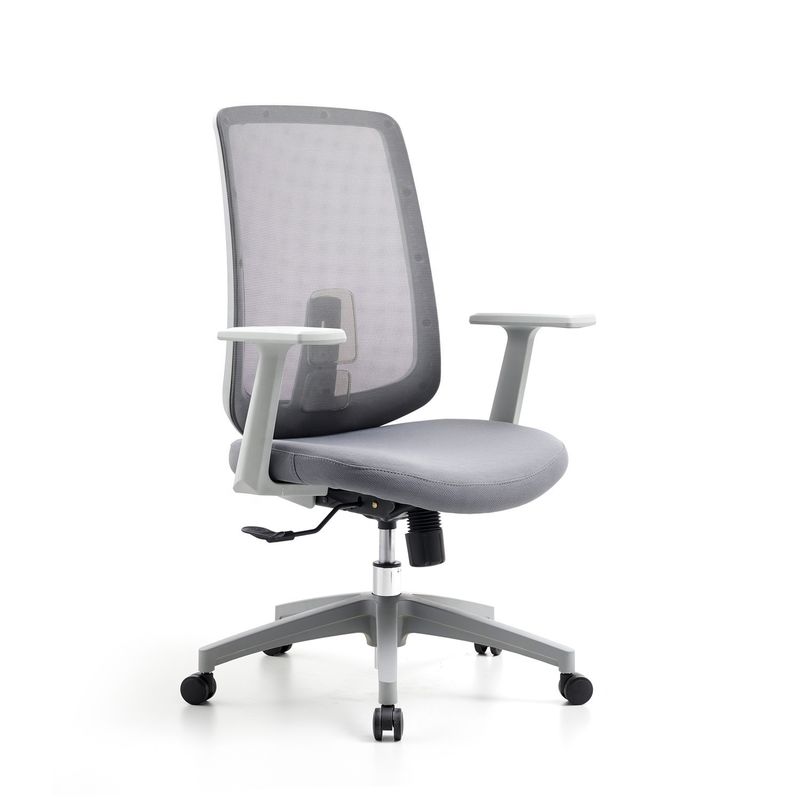 M-062B Mittlerer Rücken grauer Drehnetzstuhl ergonomischer Führungskräftestuhl mit hohem Rücken