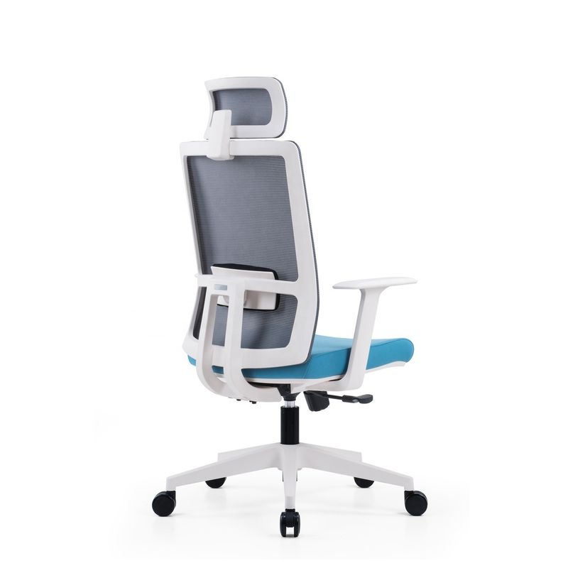 Büro-Schreibtisch Schwenkstoff Weißer Managerstuhl mit Maschenrückenlehne 580*640*1150-1250mm