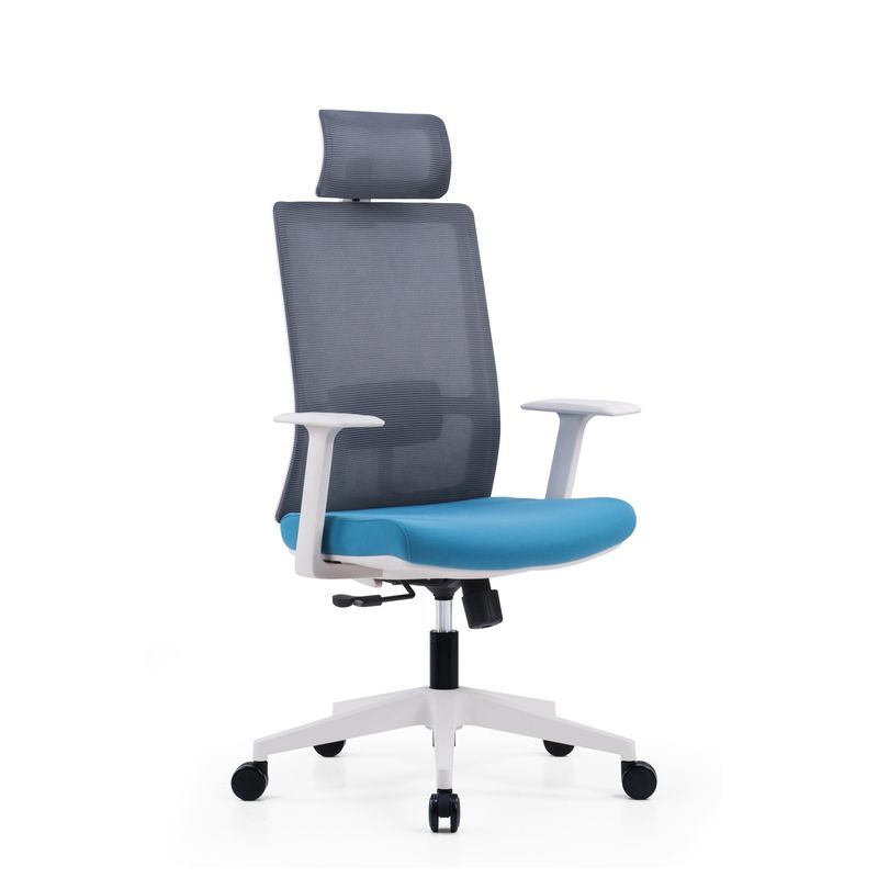 Büro-Schreibtisch Schwenkstoff Weißer Managerstuhl mit Maschenrückenlehne 580*640*1150-1250mm