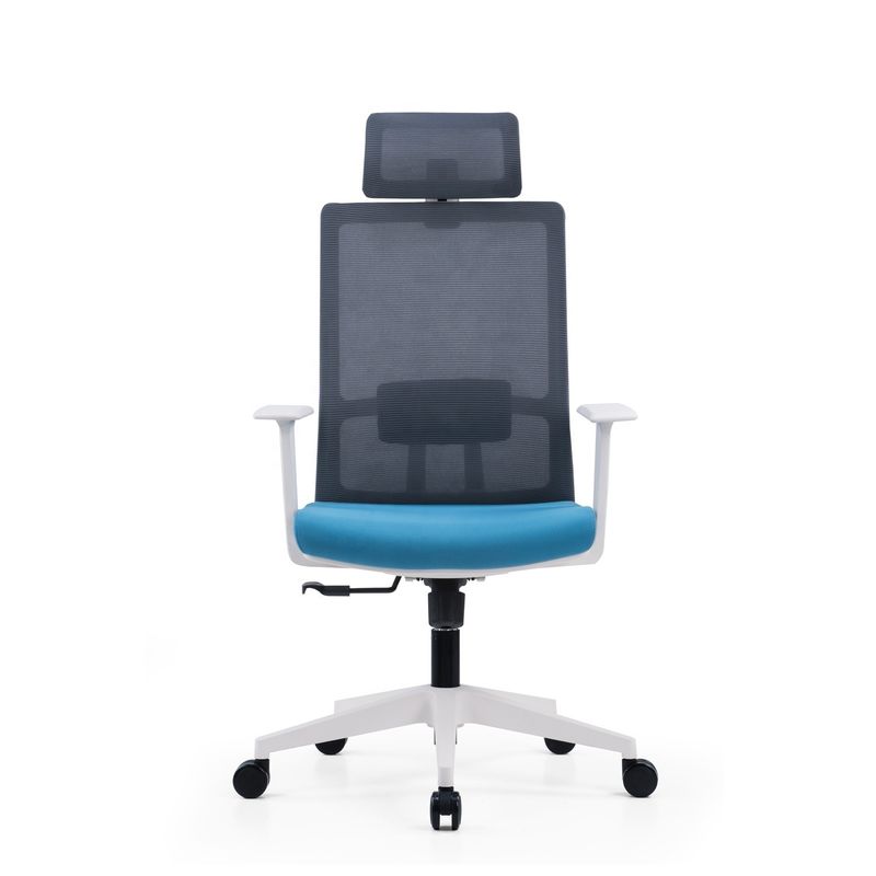 Büro-Schreibtisch Schwenkstoff Weißer Managerstuhl mit Maschenrückenlehne 580*640*1150-1250mm