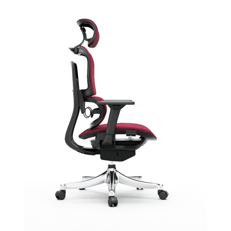 Arbeiten im Stil Ergonomischer Mesh-Stuhl mit verstellbarer Fußstütze und Rückenstütze in Schwarz