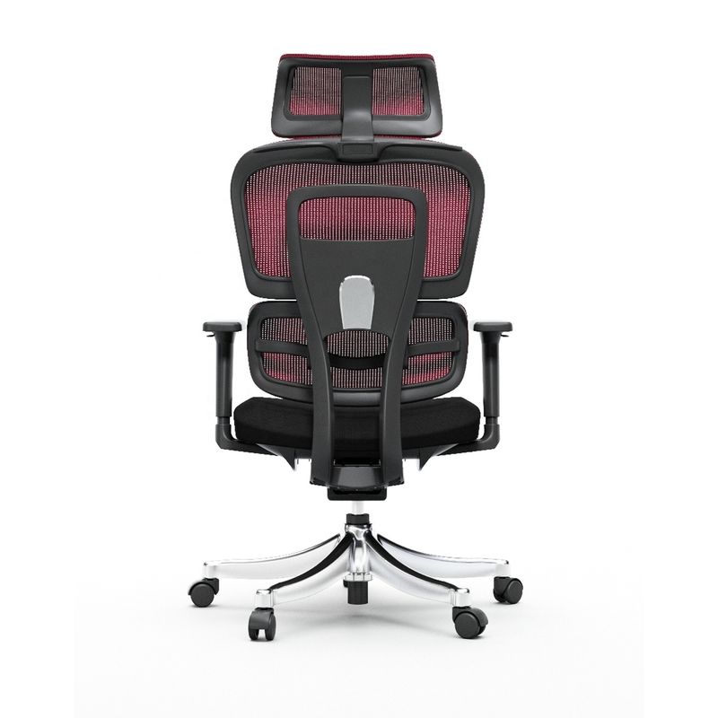 Arbeiten im Stil Ergonomischer Mesh-Stuhl mit verstellbarer Fußstütze und Rückenstütze in Schwarz
