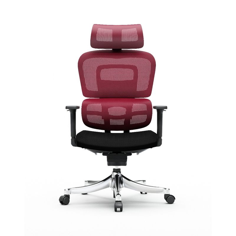 Arbeiten im Stil Ergonomischer Mesh-Stuhl mit verstellbarer Fußstütze und Rückenstütze in Schwarz
