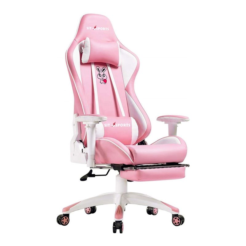 Anpassen von Pink LED RGB Computer PC Spielstuhl Gaming PU Leder Silla Gamer mit 2D Armlehne