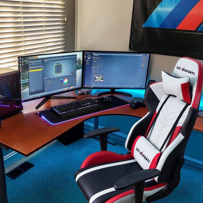 Komfortable PU-Leder Massage Y-SITZEN Büro-Gaming-Stuhl für Computerspieler