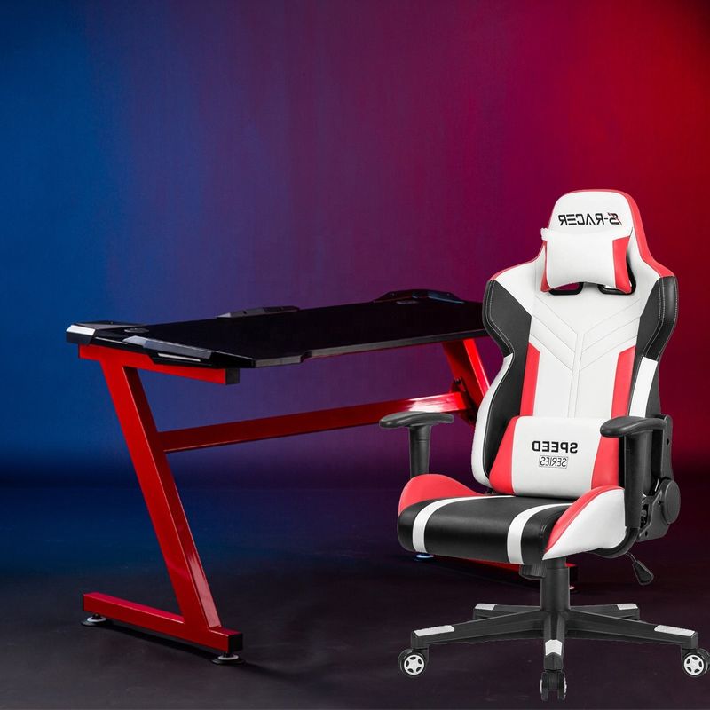 Komfortable PU-Leder Massage Y-SITZEN Büro-Gaming-Stuhl für Computerspieler
