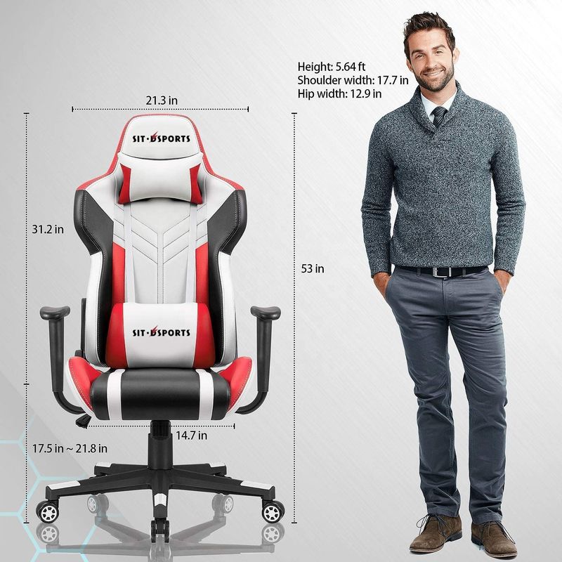 Komfortable PU-Leder Massage Y-SITZEN Büro-Gaming-Stuhl für Computerspieler