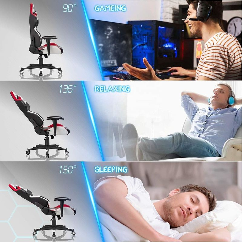 Komfortable PU-Leder Massage Y-SITZEN Büro-Gaming-Stuhl für Computerspieler