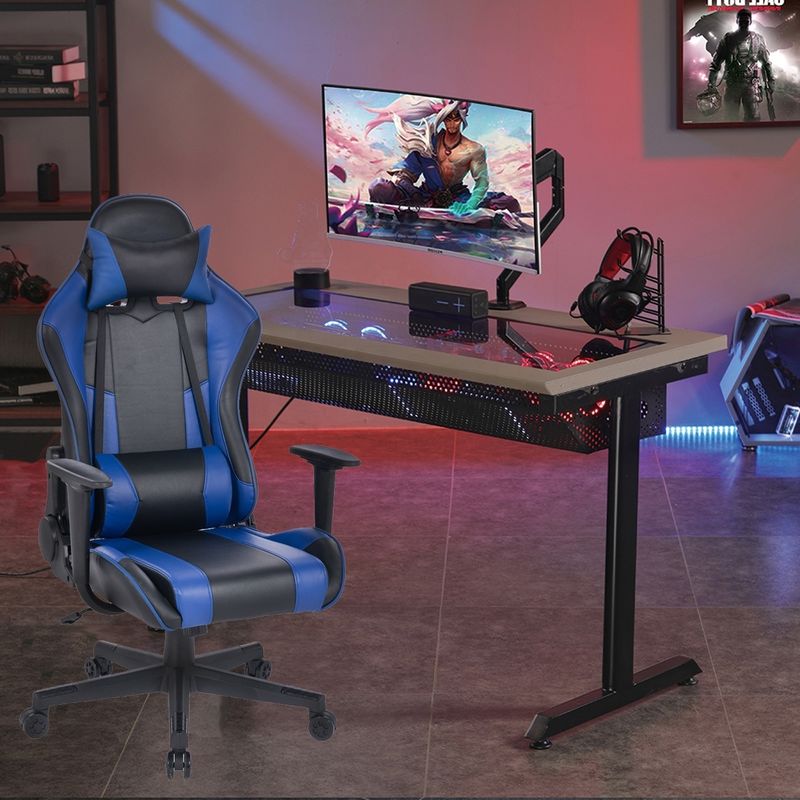 E-Sports-Arbeiter PVC-Leder-Rennspieler-Spielstuhl mit verstellbarer Höhe
