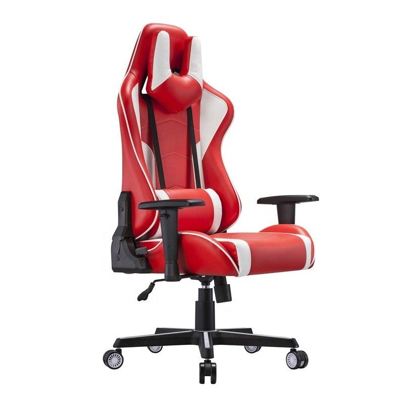 Bequemer E-Sport-Stuhl Dreh- und Dreh-Professioneller weißer PU-Leder-Rennspielstuhl
