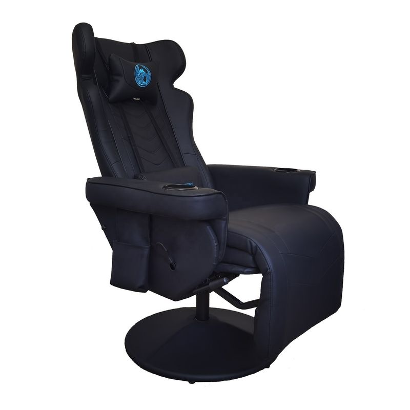 Spielzimmer muss alles schwarz Luxus-Spielstuhl mit Becherhalter und Bluetooth-Lautsprecher