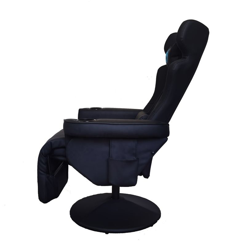 Spielzimmer muss alles schwarz Luxus-Spielstuhl mit Becherhalter und Bluetooth-Lautsprecher