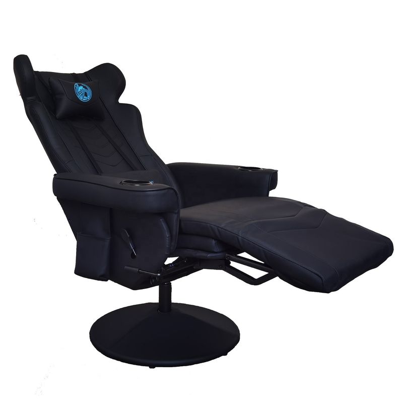 Spielzimmer muss alles schwarz Luxus-Spielstuhl mit Becherhalter und Bluetooth-Lautsprecher