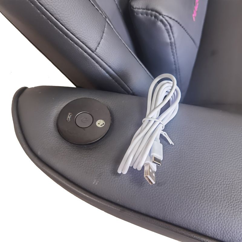 Büro-Gaming-Stuhl mit Taschenhalter und Bluetooth-Lautsprecher in PU-Leder im Rennstil