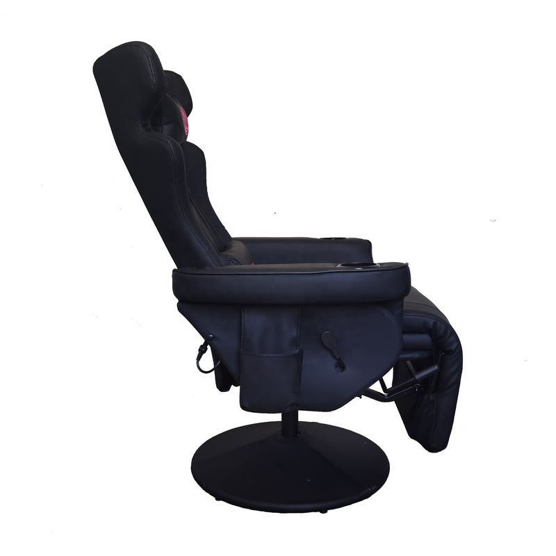 Büro-Gaming-Stuhl mit Taschenhalter und Bluetooth-Lautsprecher in PU-Leder im Rennstil