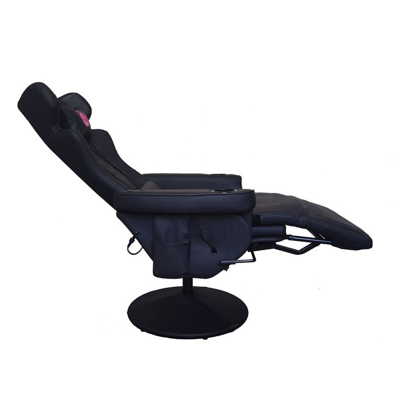 Büro-Gaming-Stuhl mit Taschenhalter und Bluetooth-Lautsprecher in PU-Leder im Rennstil