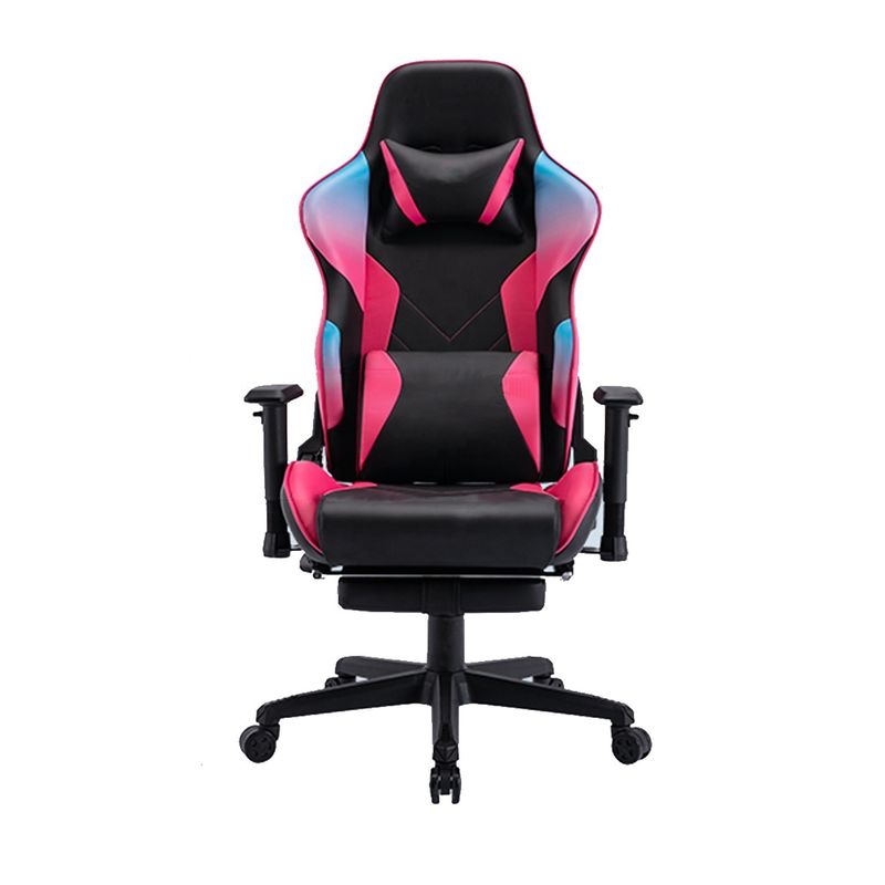 Fließendes Licht und Farbe Luxus-PU-Leder-Rennspielstuhl für Computerspieler