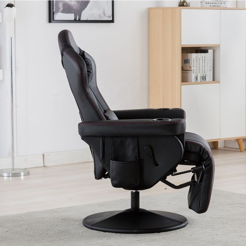 Weißer Racing-Stil Gaming-Stuhl Executive Office Drehstuhl mit Becherhalter und Fußstütze