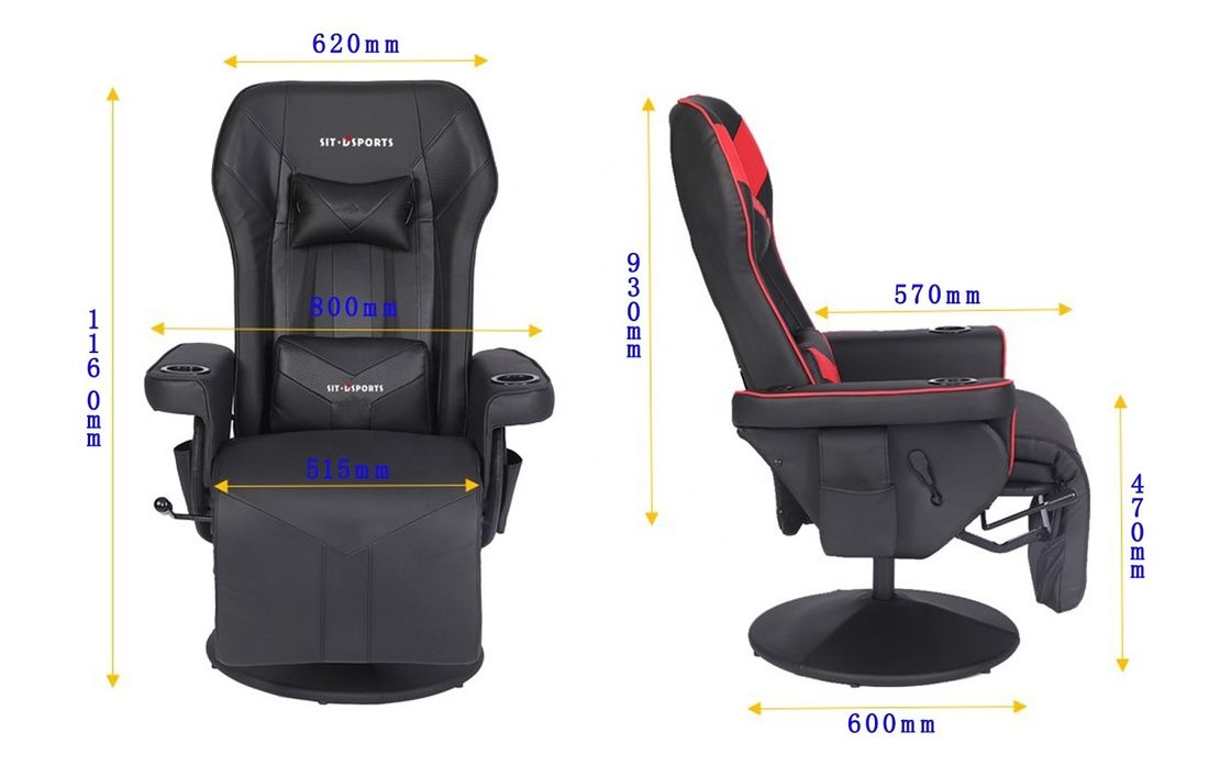 ODM OEM Executive Chair Racing Style Lederspielstuhl mit Becherhalter und Fußstütze