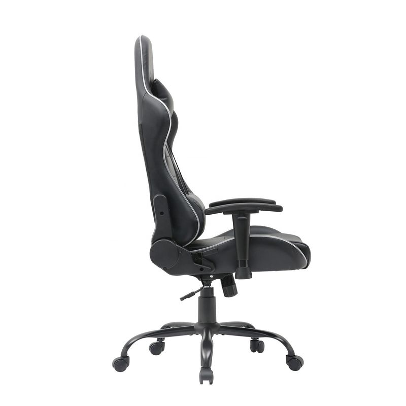 HCYZ RGB LED Licht PC Gamer Stuhl mit Rückenlehne verstellbar 90-180 und Massage-Funktion